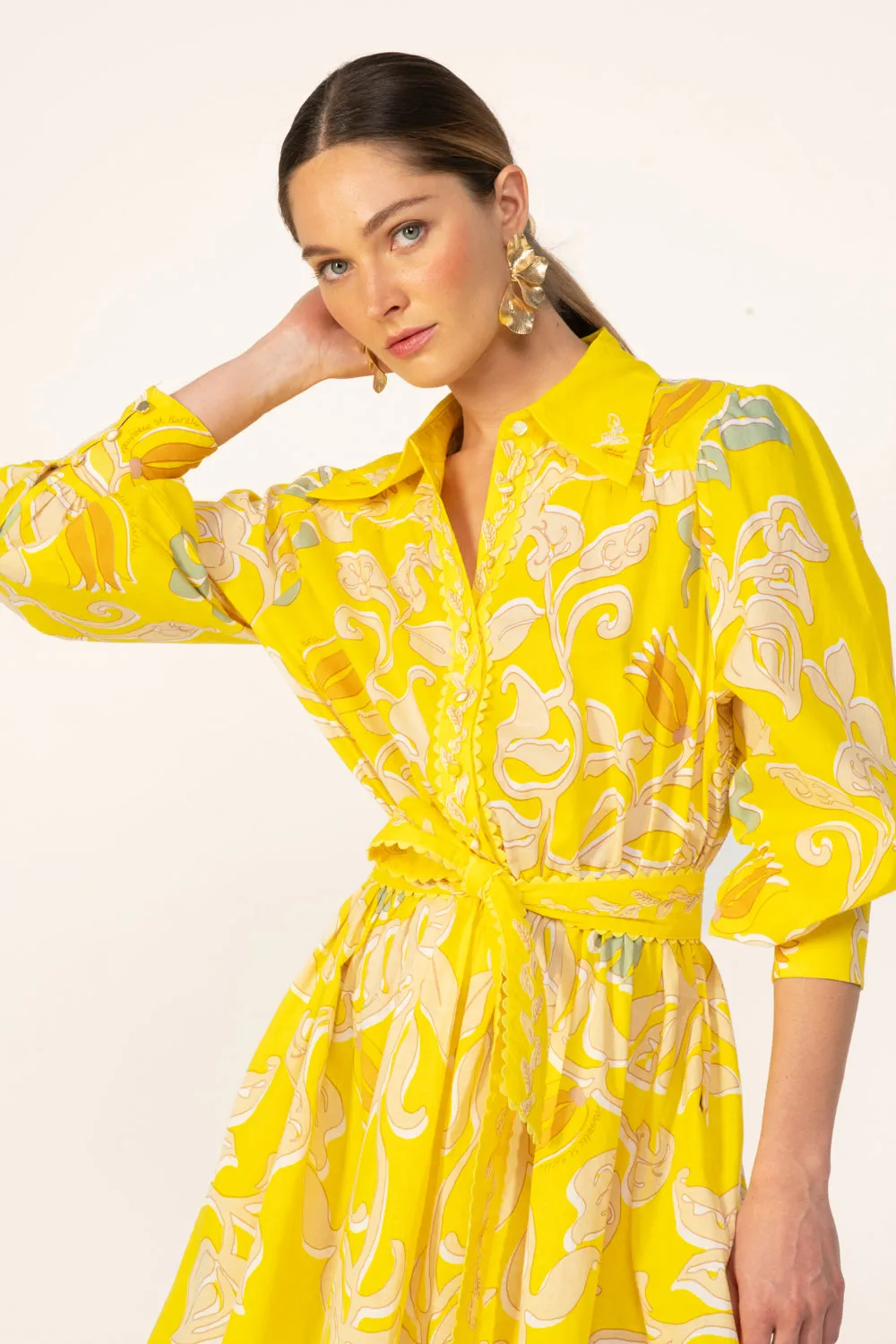 Mini Dress Conti - Yellow Ritual sold by Poupette St Barth product image thumbnail 4
