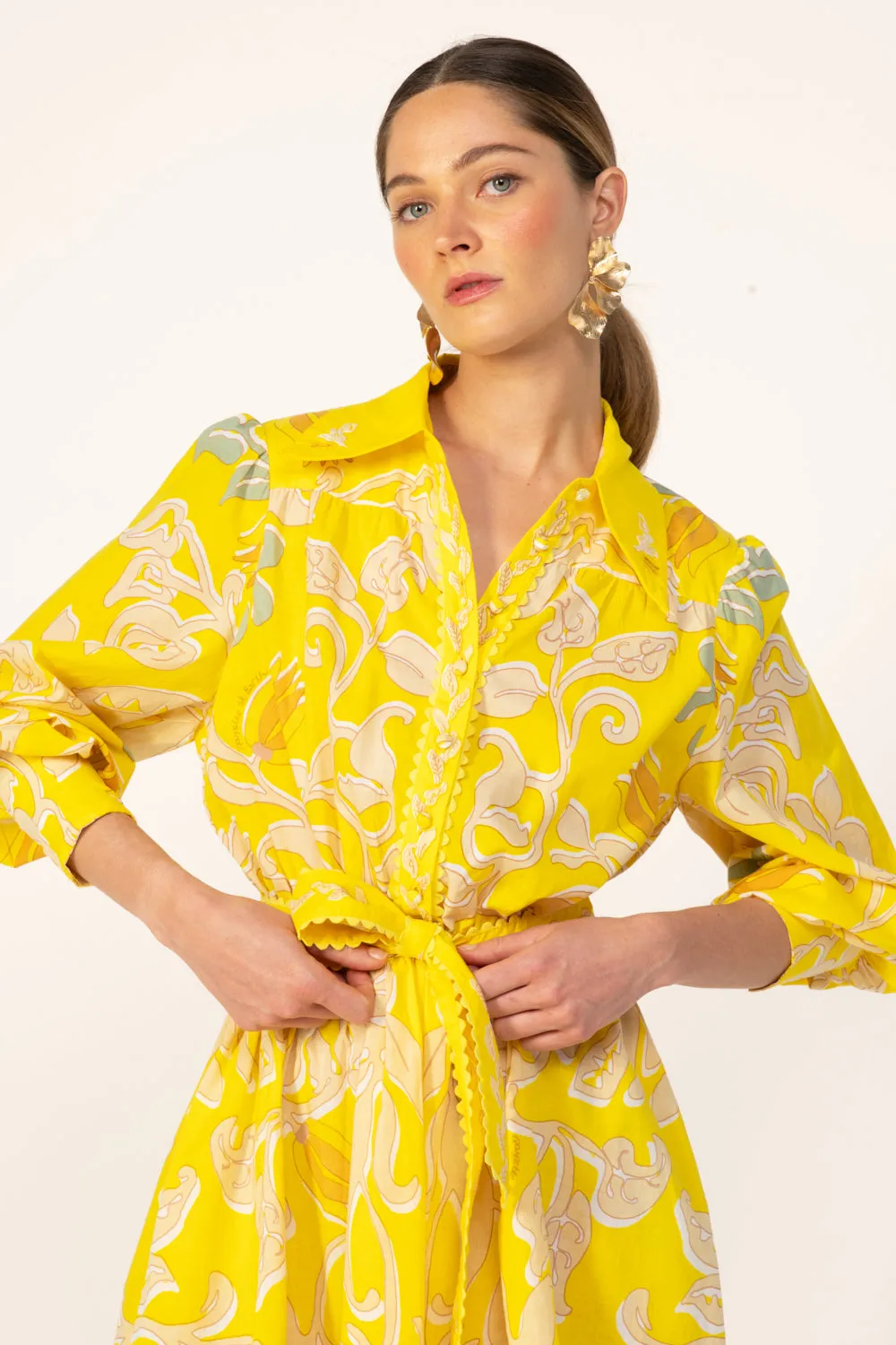 Mini Dress Conti - Yellow Ritual sold by Poupette St Barth product image thumbnail 2