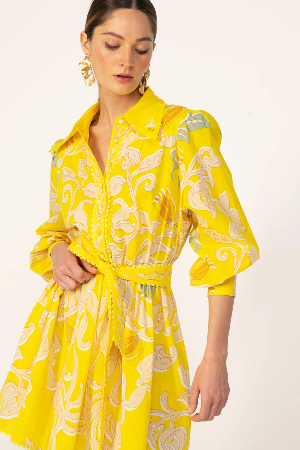 Mini Dress Conti - Yellow Ritual sold by Poupette St Barth product image thumbnail 3