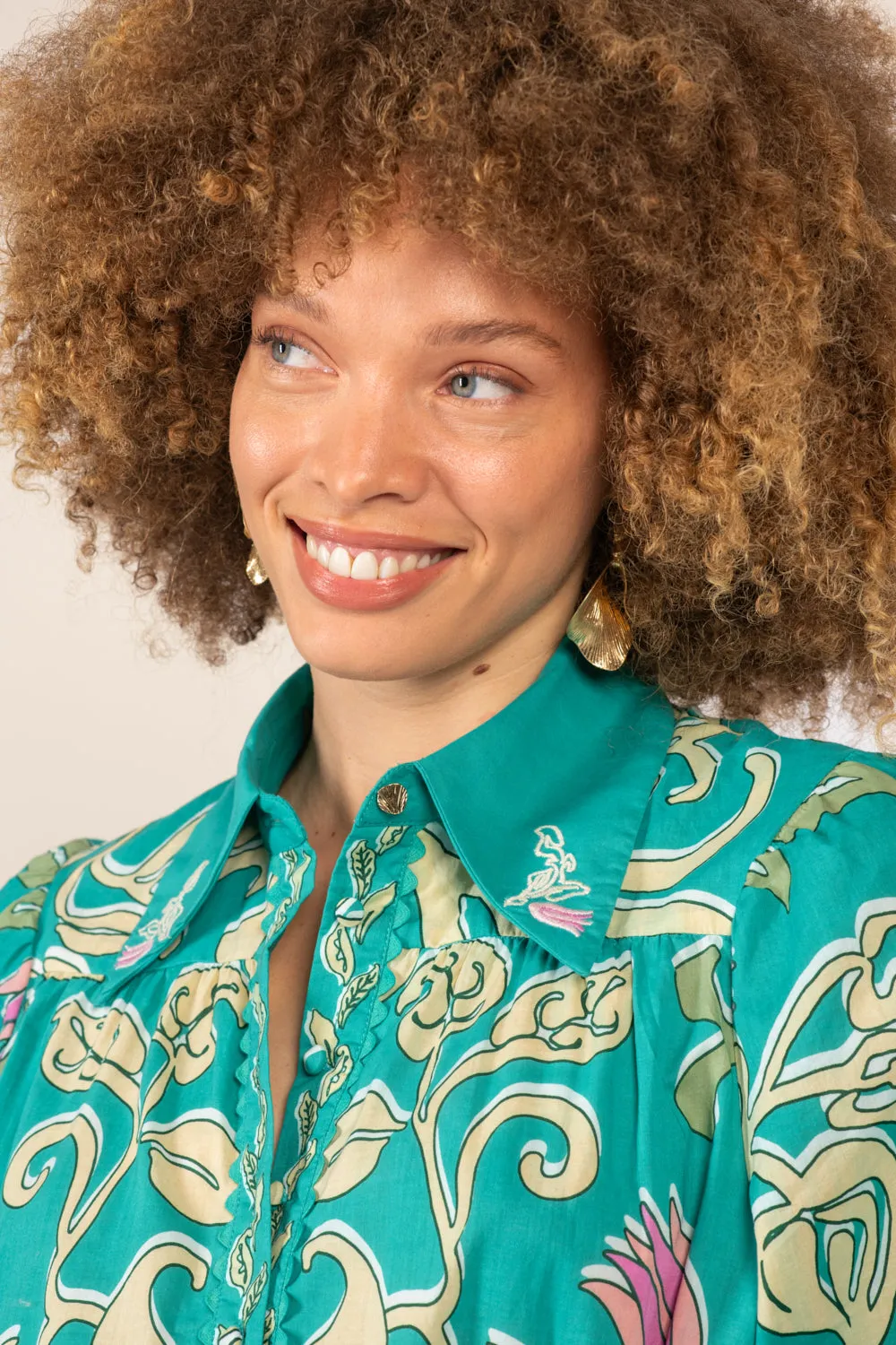 Mini Dress Conti - Turquoise Ritual sold by Poupette St Barth product image thumbnail 4