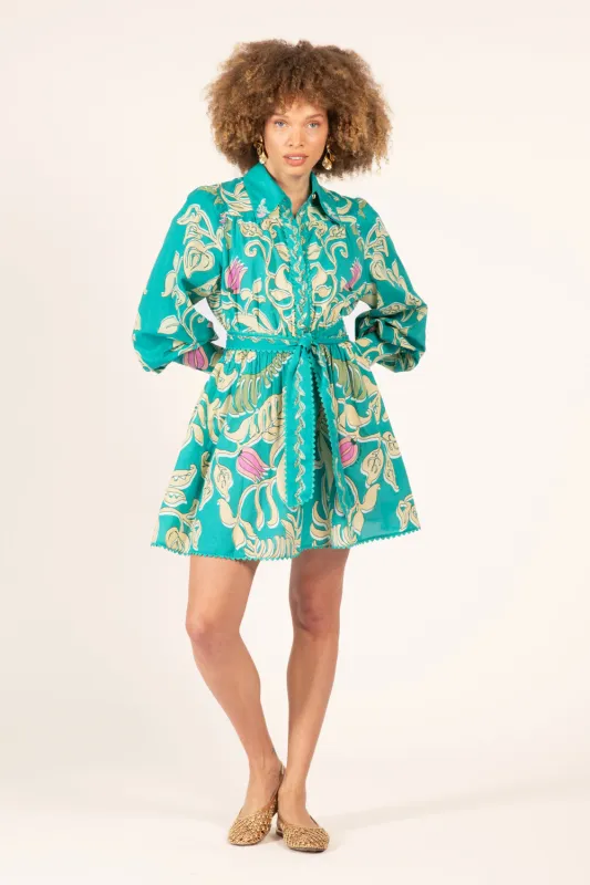 Mini Dress Conti - Turquoise Ritual sold by Poupette St Barth