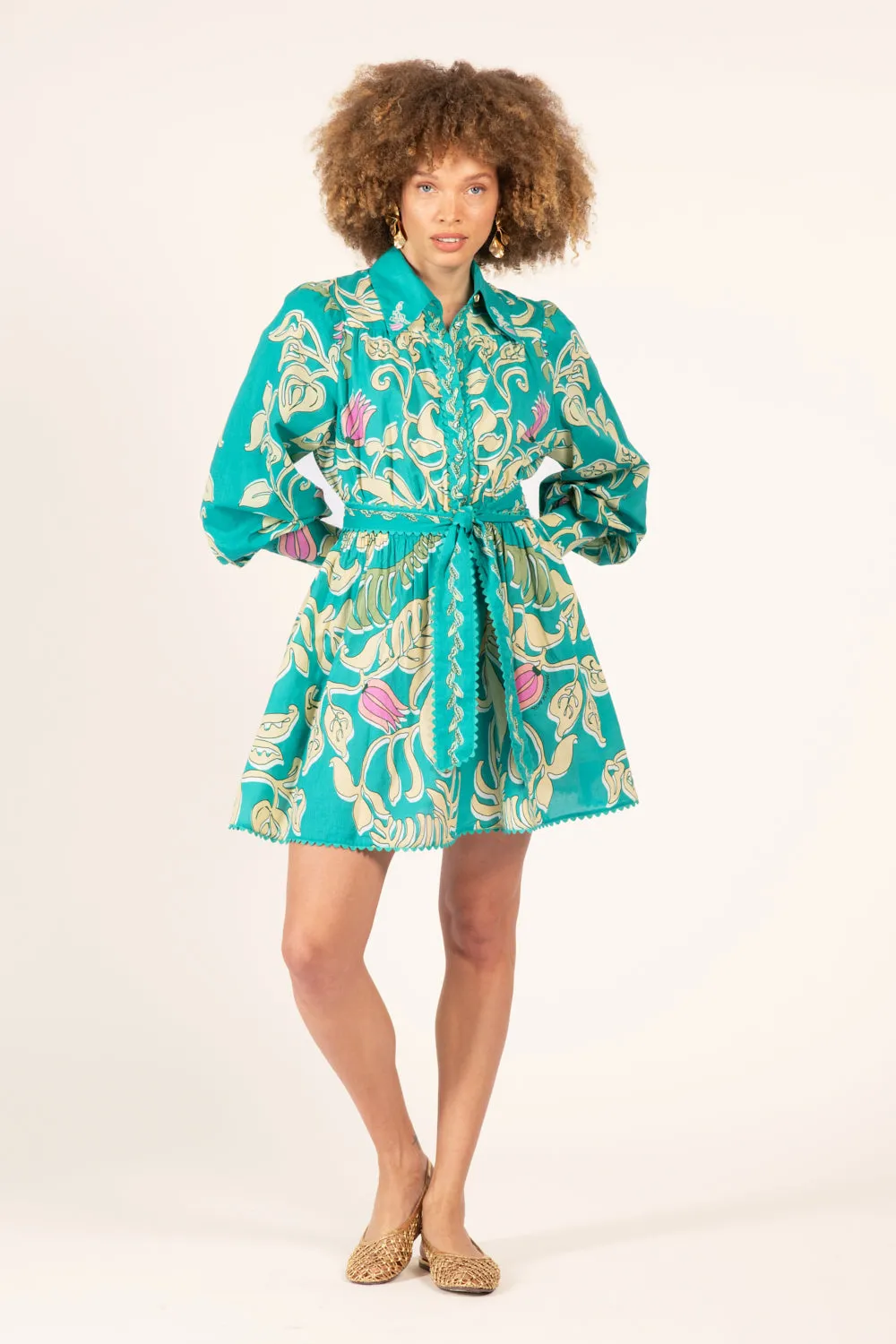 Mini Dress Conti - Turquoise Ritual sold by Poupette St Barth