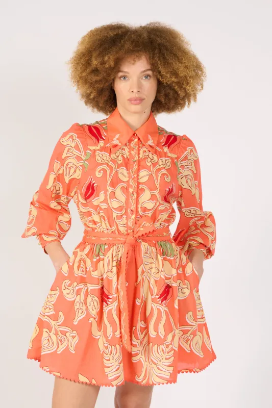 Mini Dress Conti - Orange Ritual sold by Poupette St Barth