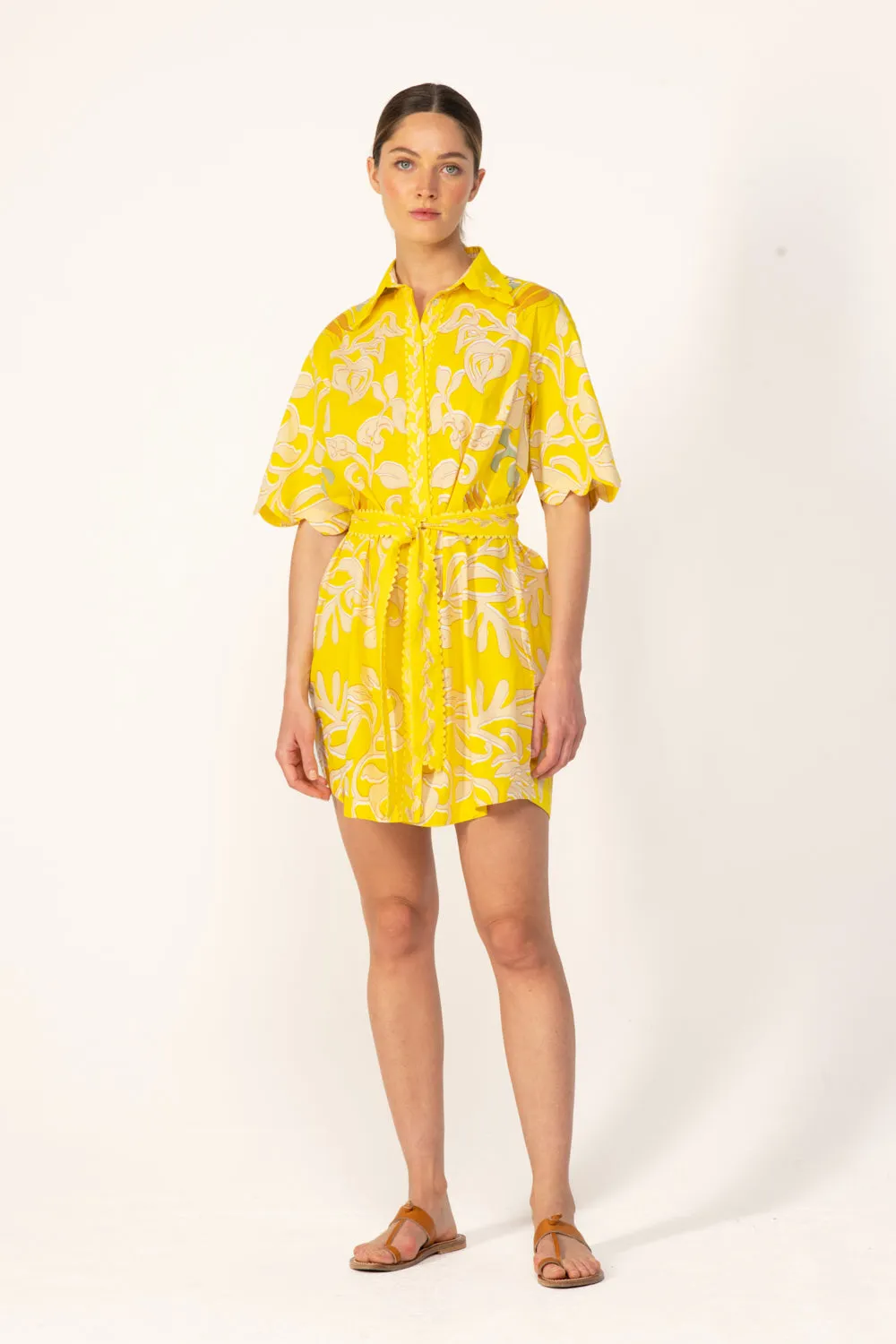 Mini Dress Wes - Yellow Ritual sold by Poupette St Barth product image thumbnail 2