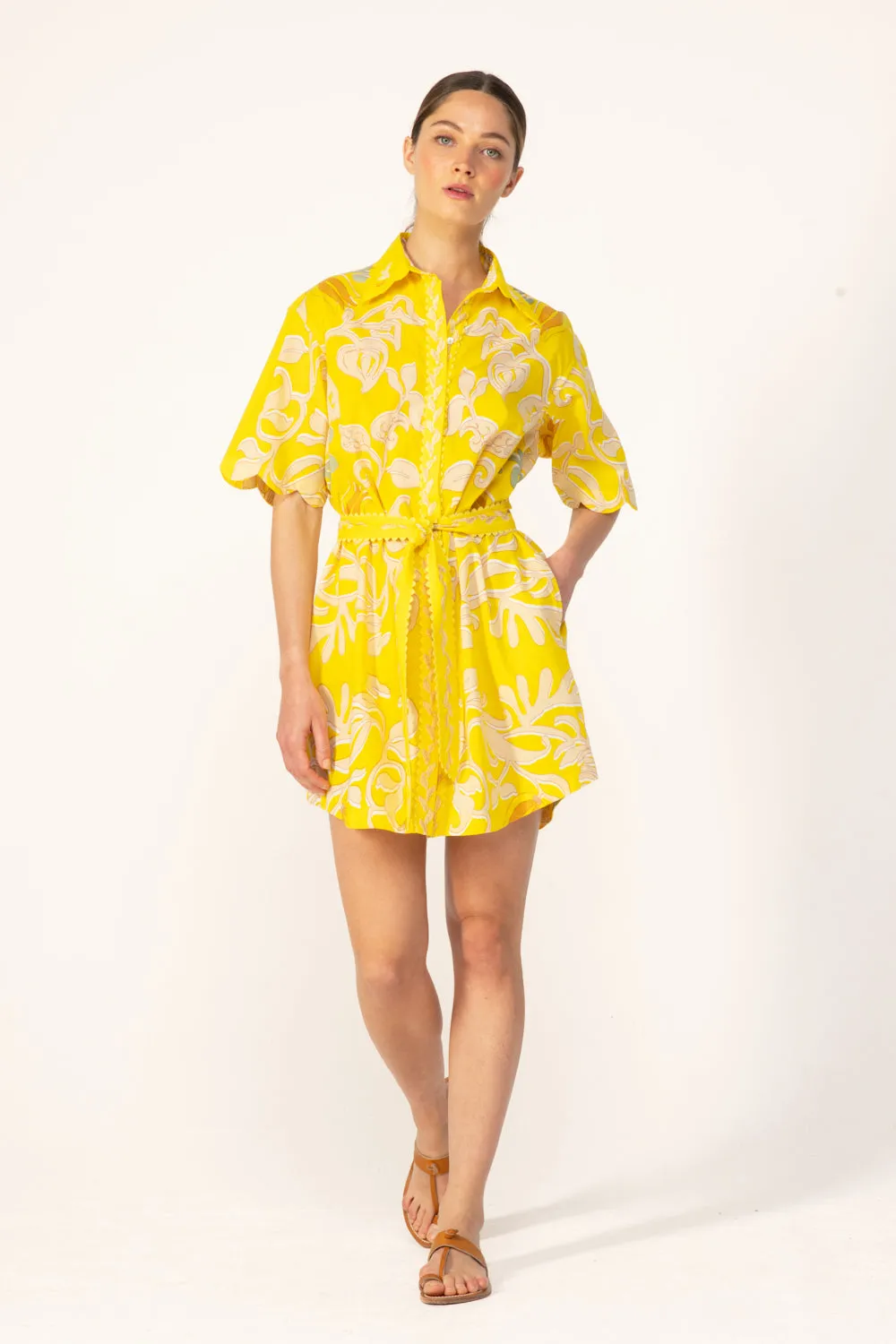 Mini Dress Wes - Yellow Ritual sold by Poupette St Barth