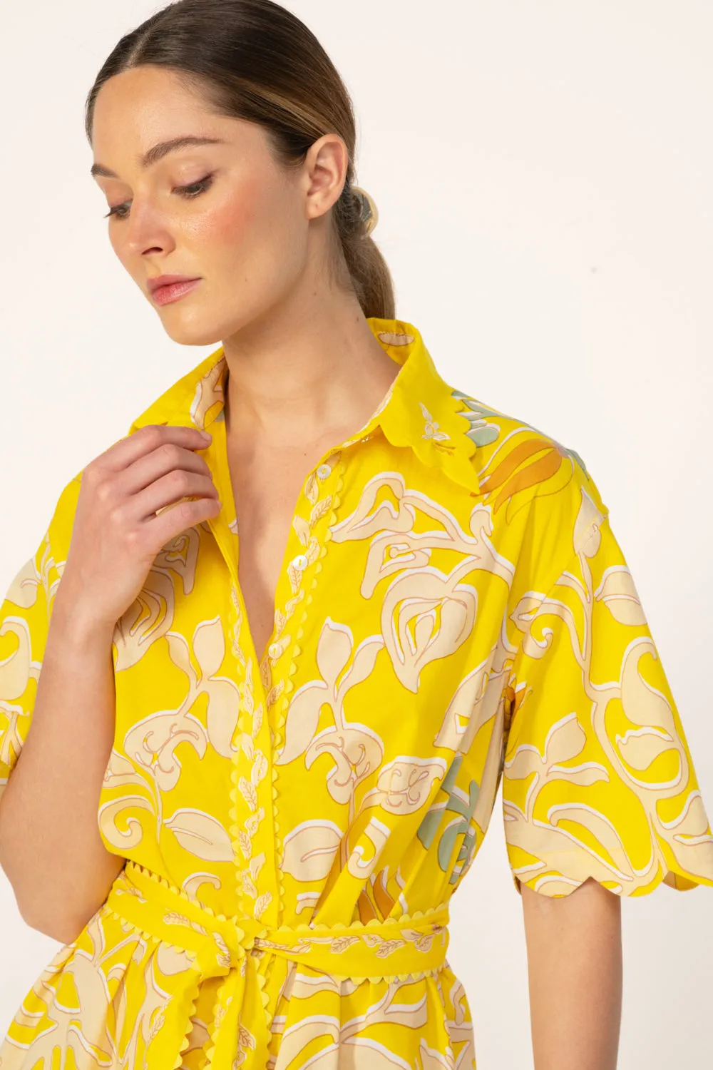 Mini Dress Wes - Yellow Ritual sold by Poupette St Barth product image thumbnail 4