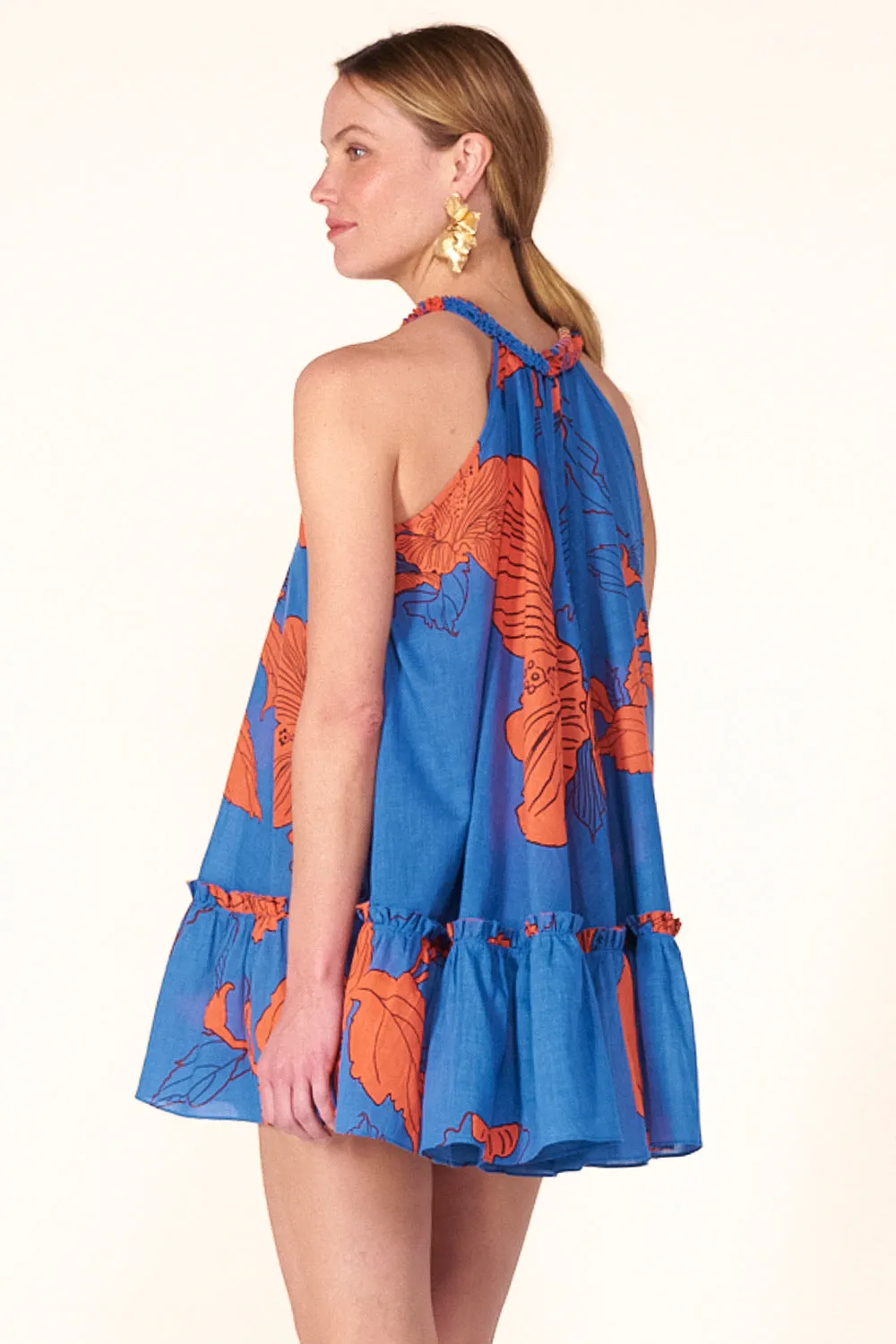 Mini Dress Cleo - Blue Hibiscus sold by Poupette St Barth product image thumbnail 5