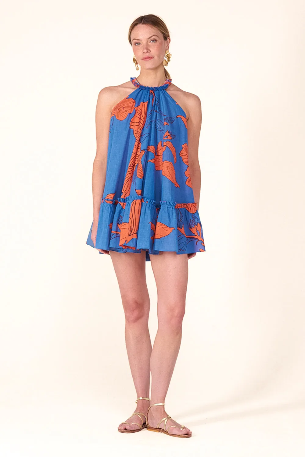 Mini Dress Cleo - Blue Hibiscus sold by Poupette St Barth product image thumbnail 2