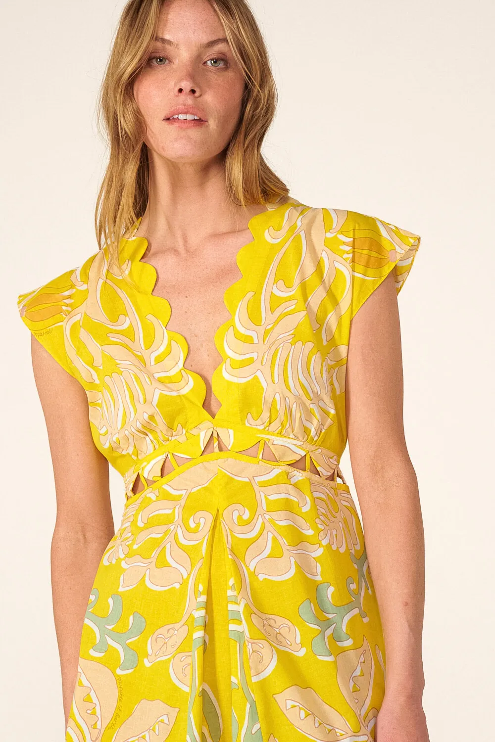 Mini Dress Hazel - Yellow Ritual sold by Poupette St Barth product image thumbnail 5