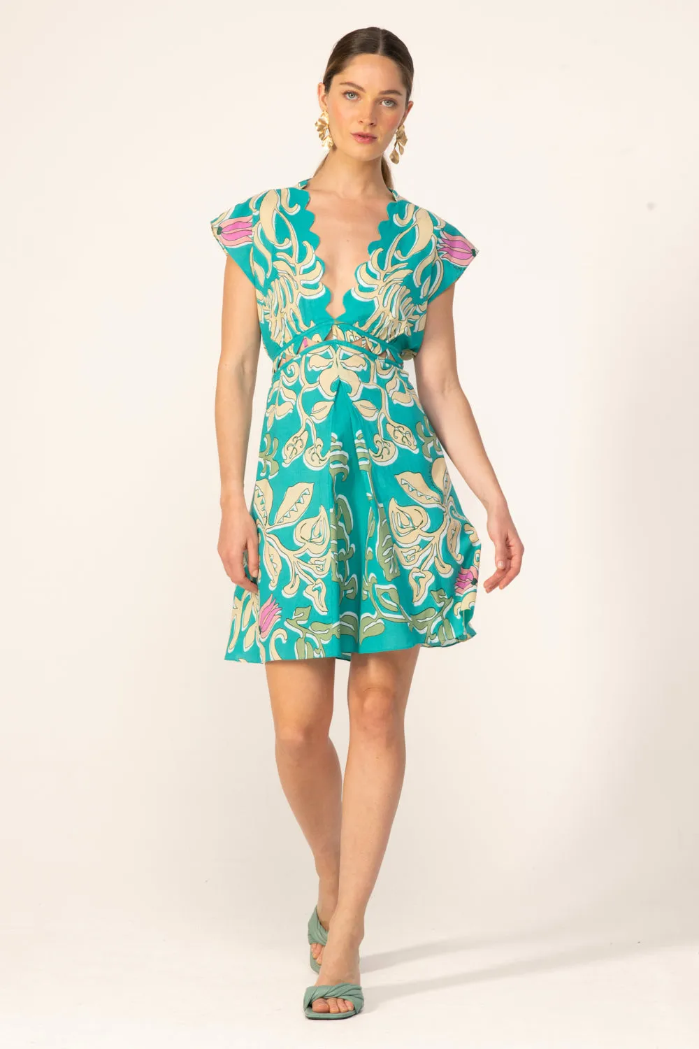 Mini Dress Hazel - Turquoise Ritual sold by Poupette St Barth