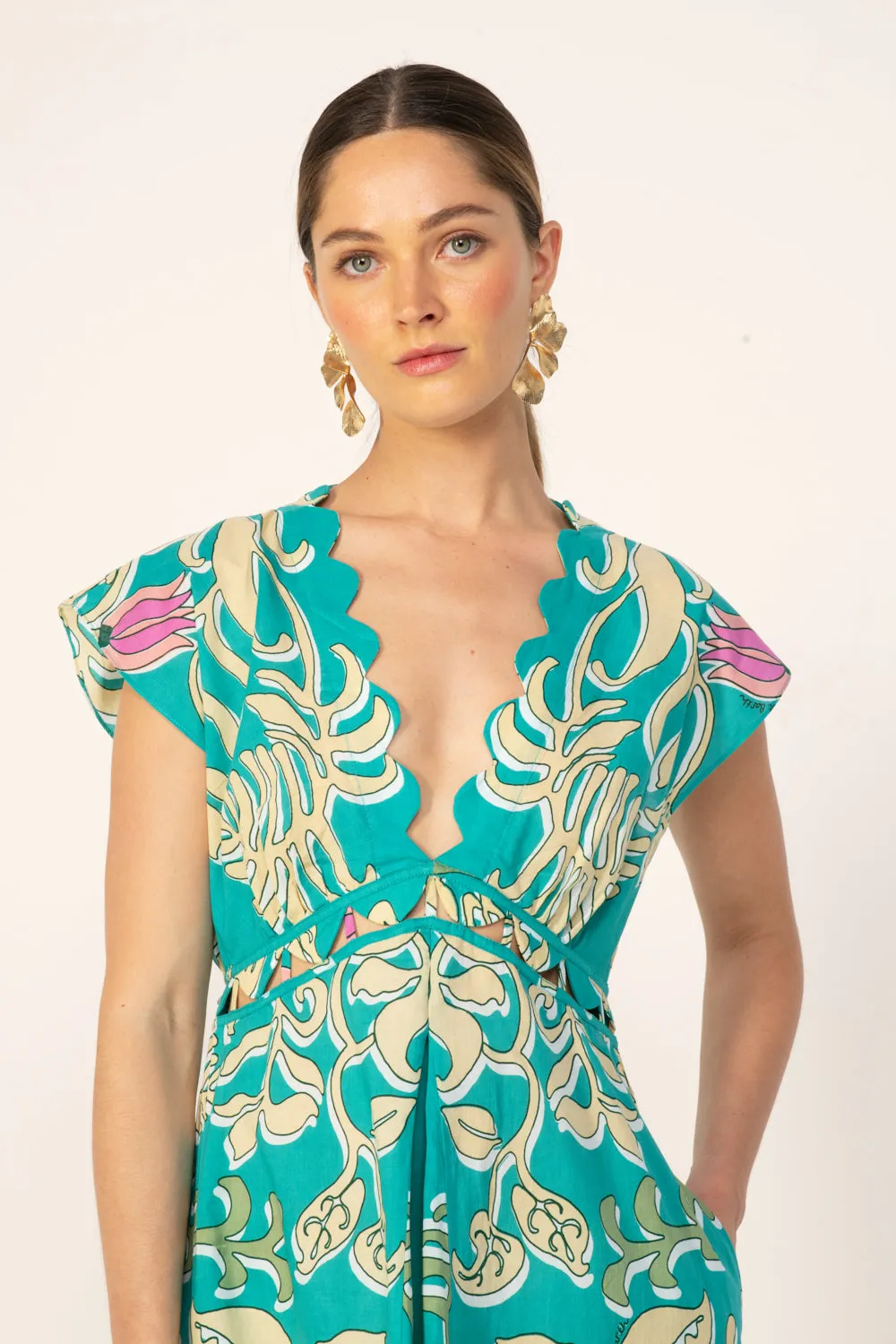 Mini Dress Hazel - Turquoise Ritual sold by Poupette St Barth product image thumbnail 2