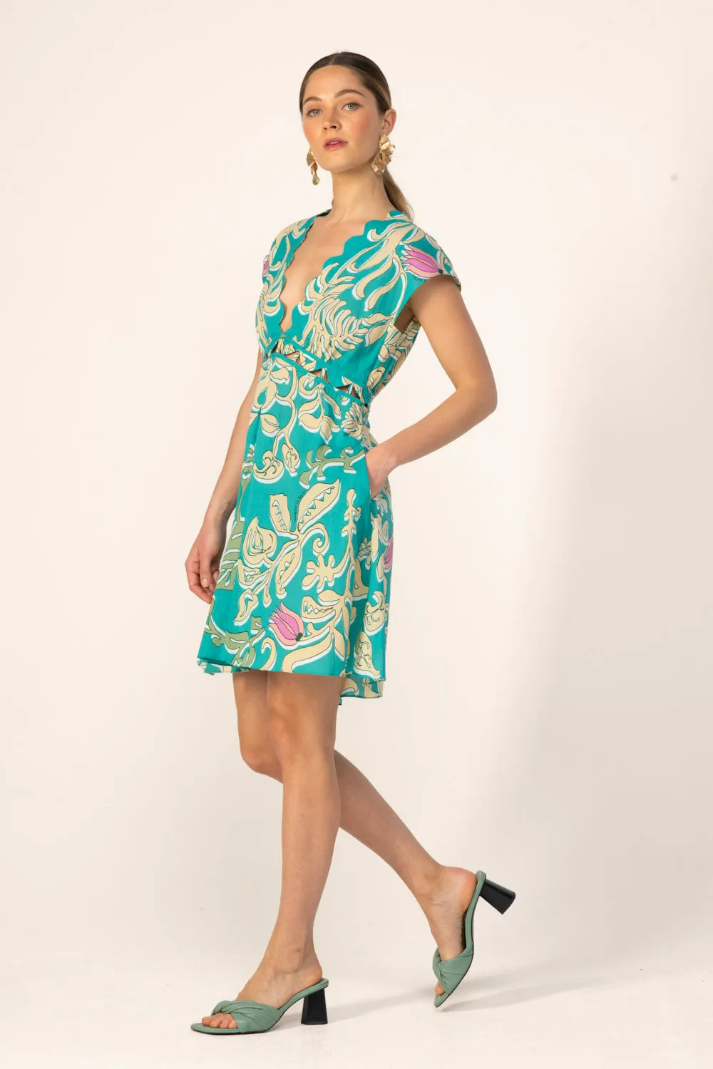 Mini Dress Hazel - Turquoise Ritual sold by Poupette St Barth product image thumbnail 3