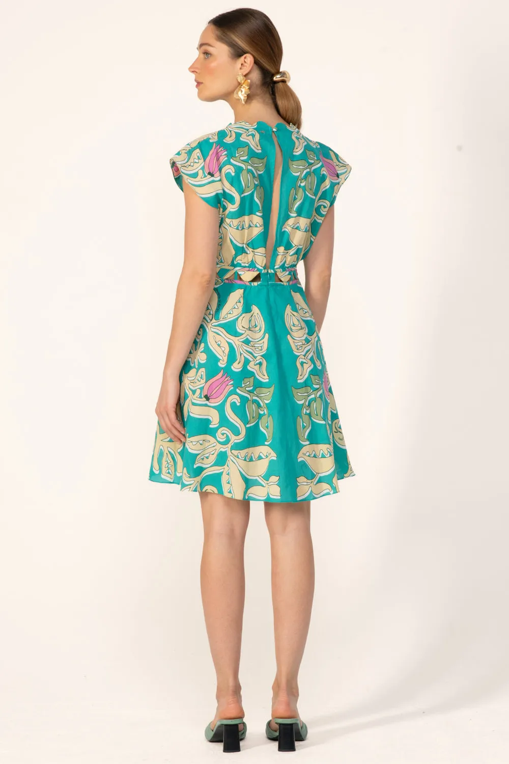 Mini Dress Hazel - Turquoise Ritual sold by Poupette St Barth product image thumbnail 4