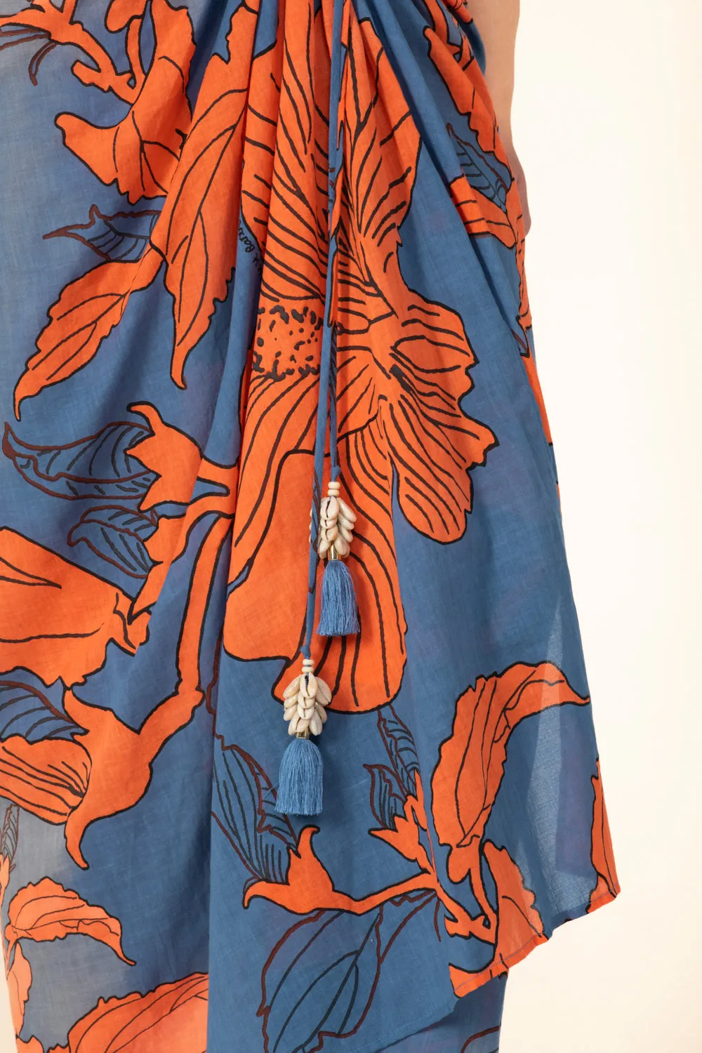 Long Skirt Uma - Blue Hibiscus sold by Poupette St Barth product image thumbnail 5