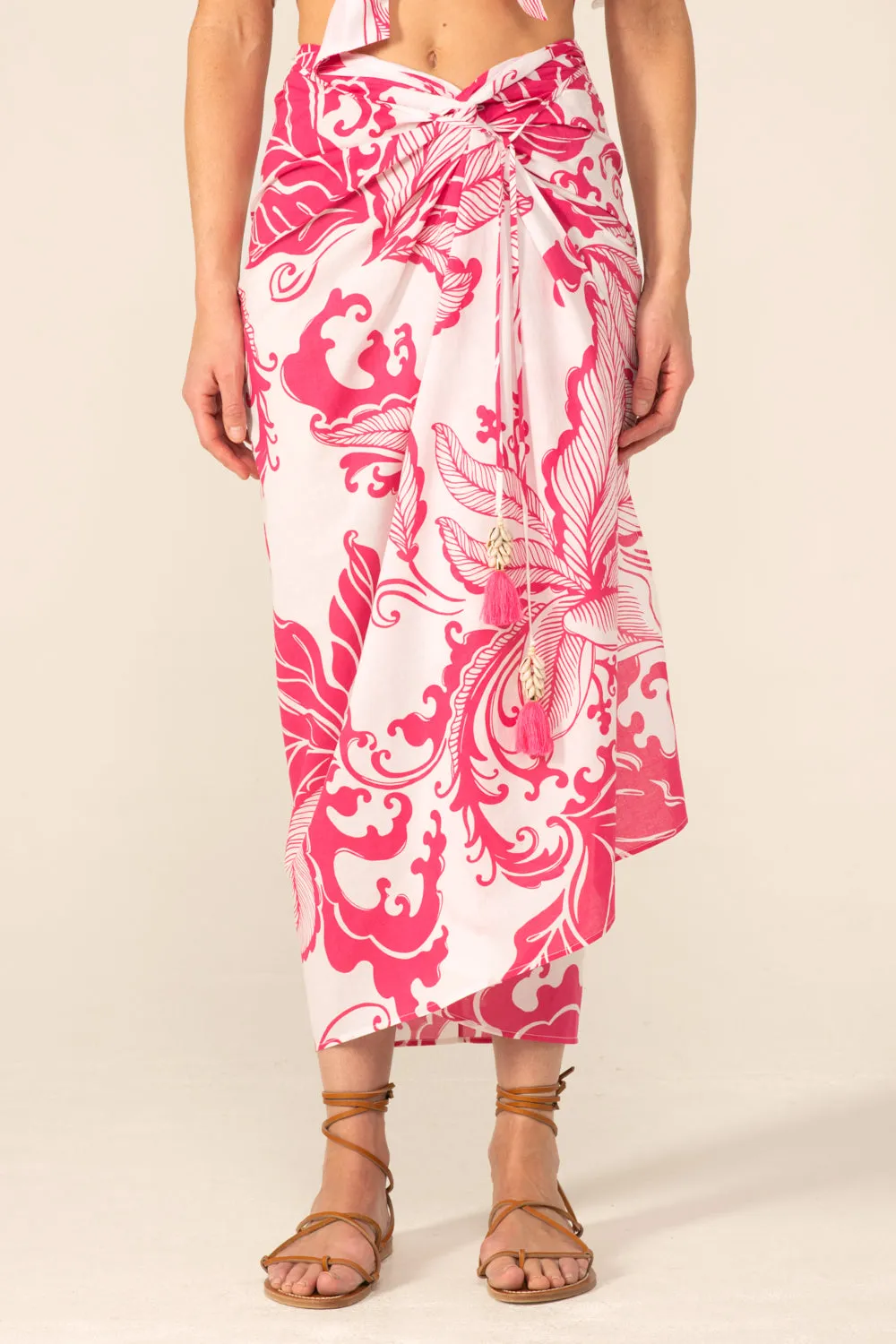Long Skirt Uma - Pink Reef Wave sold by Poupette St Barth product image thumbnail 5