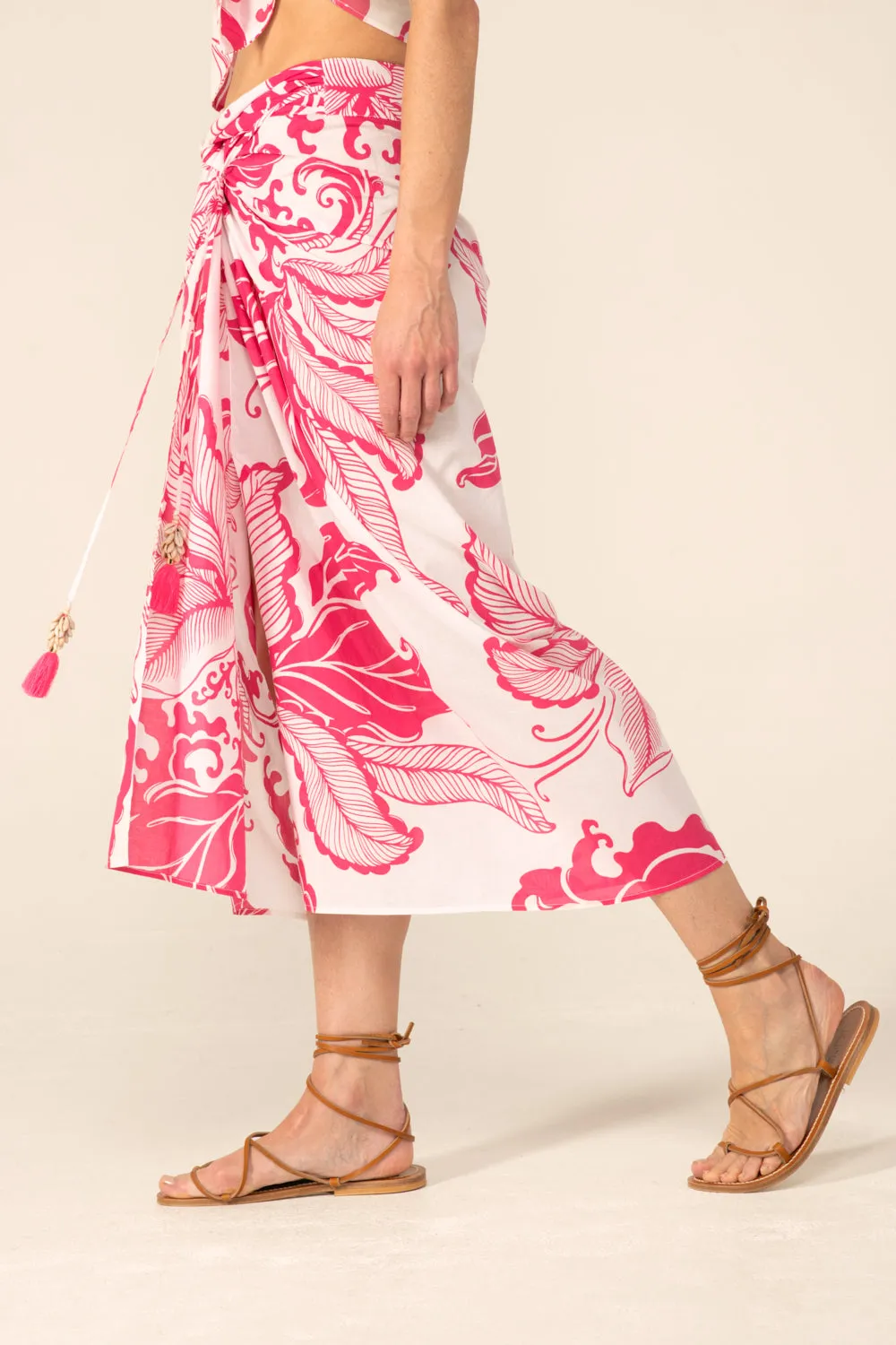 Long Skirt Uma - Pink Reef Wave sold by Poupette St Barth product image thumbnail 4