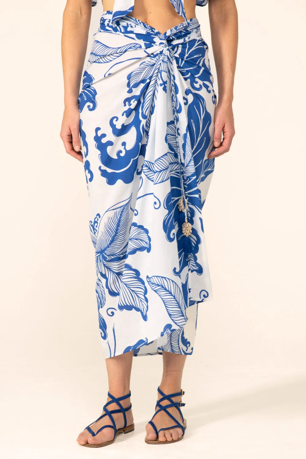 Long Skirt Uma - Blue Reef Wave sold by Poupette St Barth product image thumbnail 2