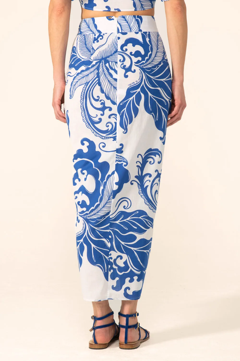 Long Skirt Uma - Blue Reef Wave sold by Poupette St Barth product image thumbnail 4