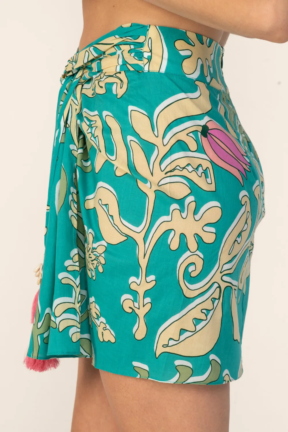 Mini Skirt Tilda - Turquoise Ritual sold by Poupette St Barth product image thumbnail 5