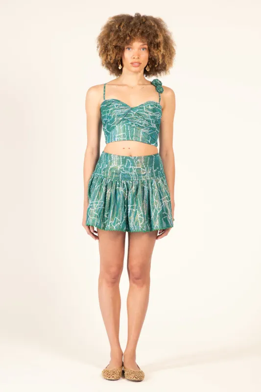 Mini Skirt Colleen - Green Akoya sold by Poupette St Barth