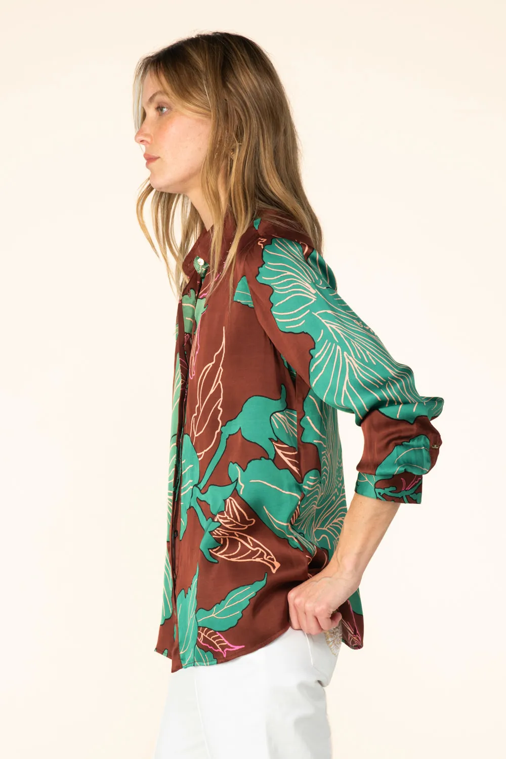 Shirt Eileen - Brown Hibiscus sold by Poupette St Barth product image thumbnail 4