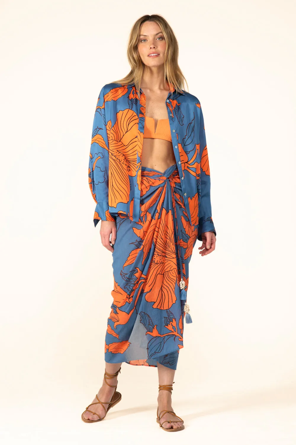 Shirt Eileen - Blue Hibiscus sold by Poupette St Barth product image thumbnail 2