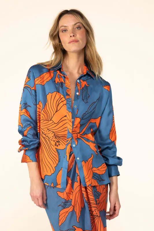 Shirt Eileen - Blue Hibiscus sold by Poupette St Barth