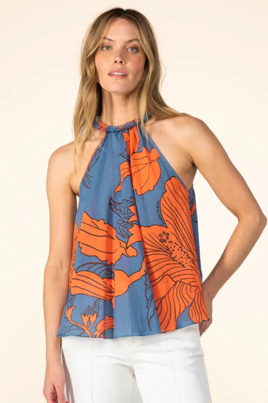 Top Cleo - Blue Hibiscus sold by Poupette St Barth