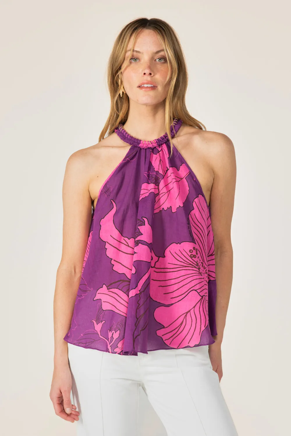 Top Cleo - Purple Hibiscus sold by Poupette St Barth product image thumbnail 2