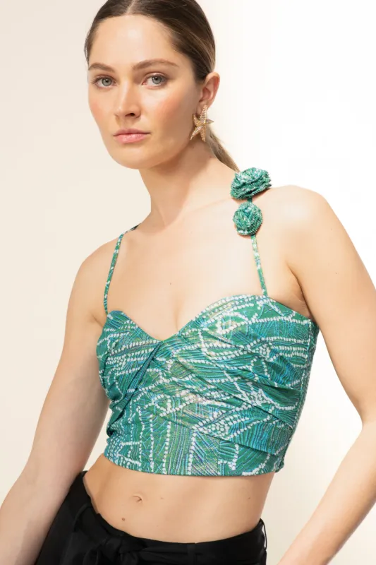 Top Palmire - Green Akoya sold by Poupette St Barth