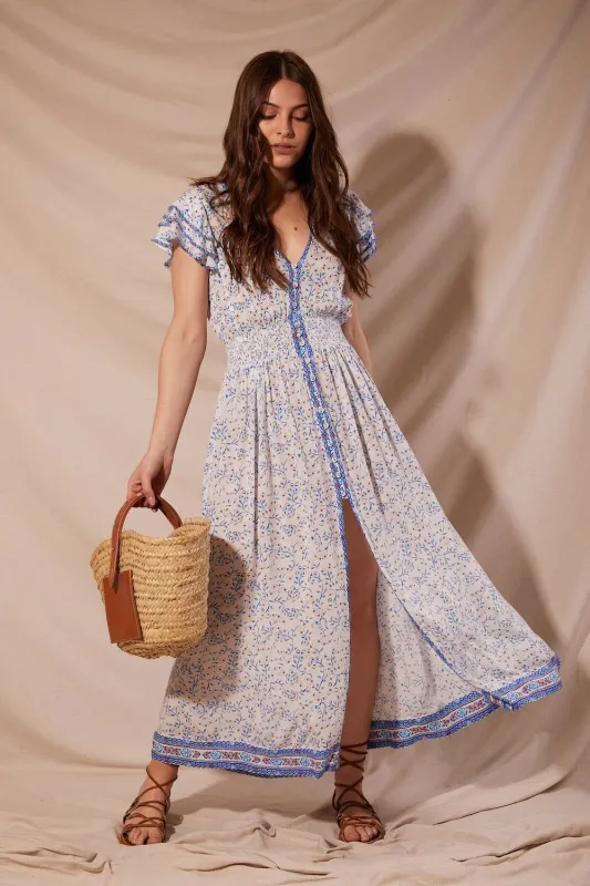 Midi Dress Della - Blue Cerise sold by Poupette St Barth