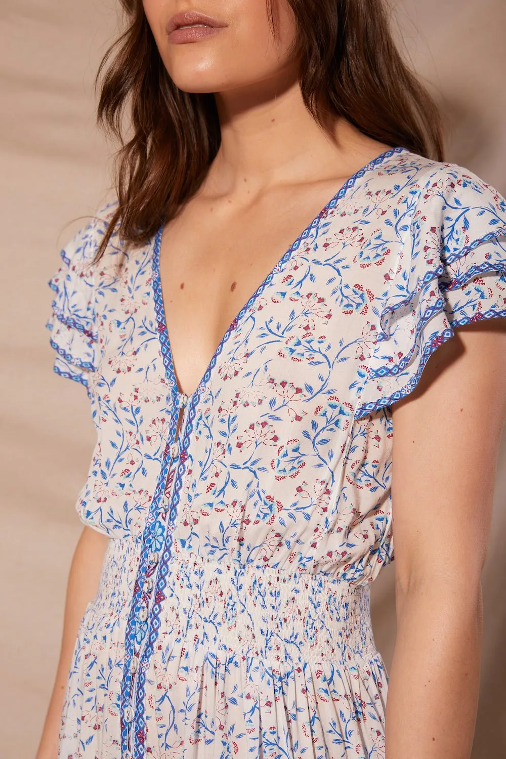 Midi Dress Della - Blue Cerise sold by Poupette St Barth product image thumbnail 2