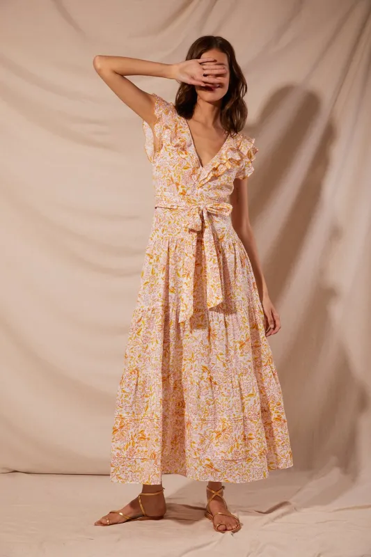 Long Dress Della - Yellow Menton made by Poupette St Barth