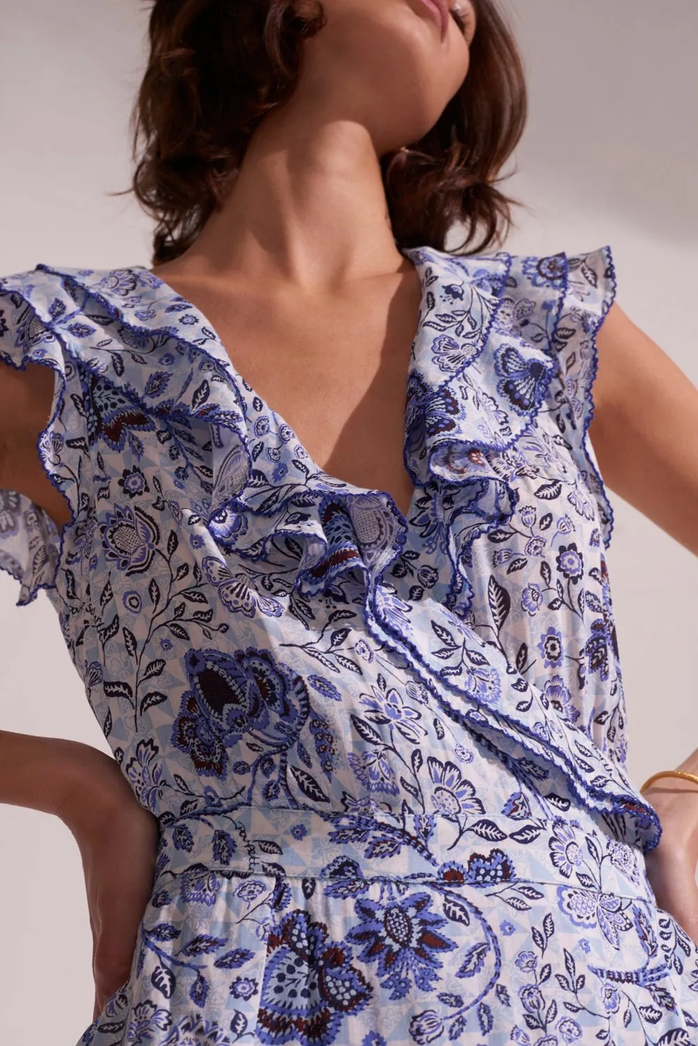 Midi Dress Aude - Blue Pensee sold by Poupette St Barth product image thumbnail 2