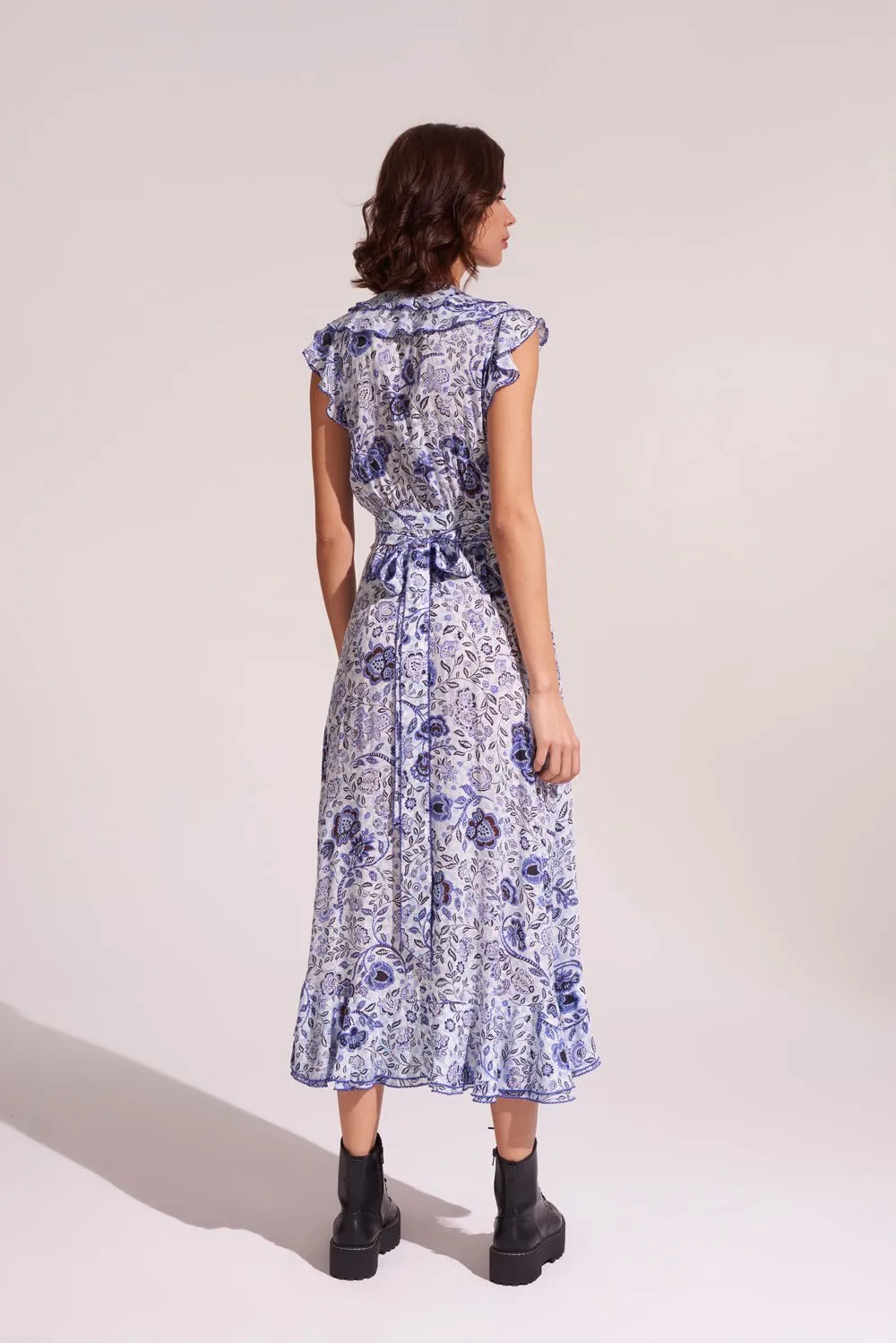 Midi Dress Aude - Blue Pensee sold by Poupette St Barth product image thumbnail 3