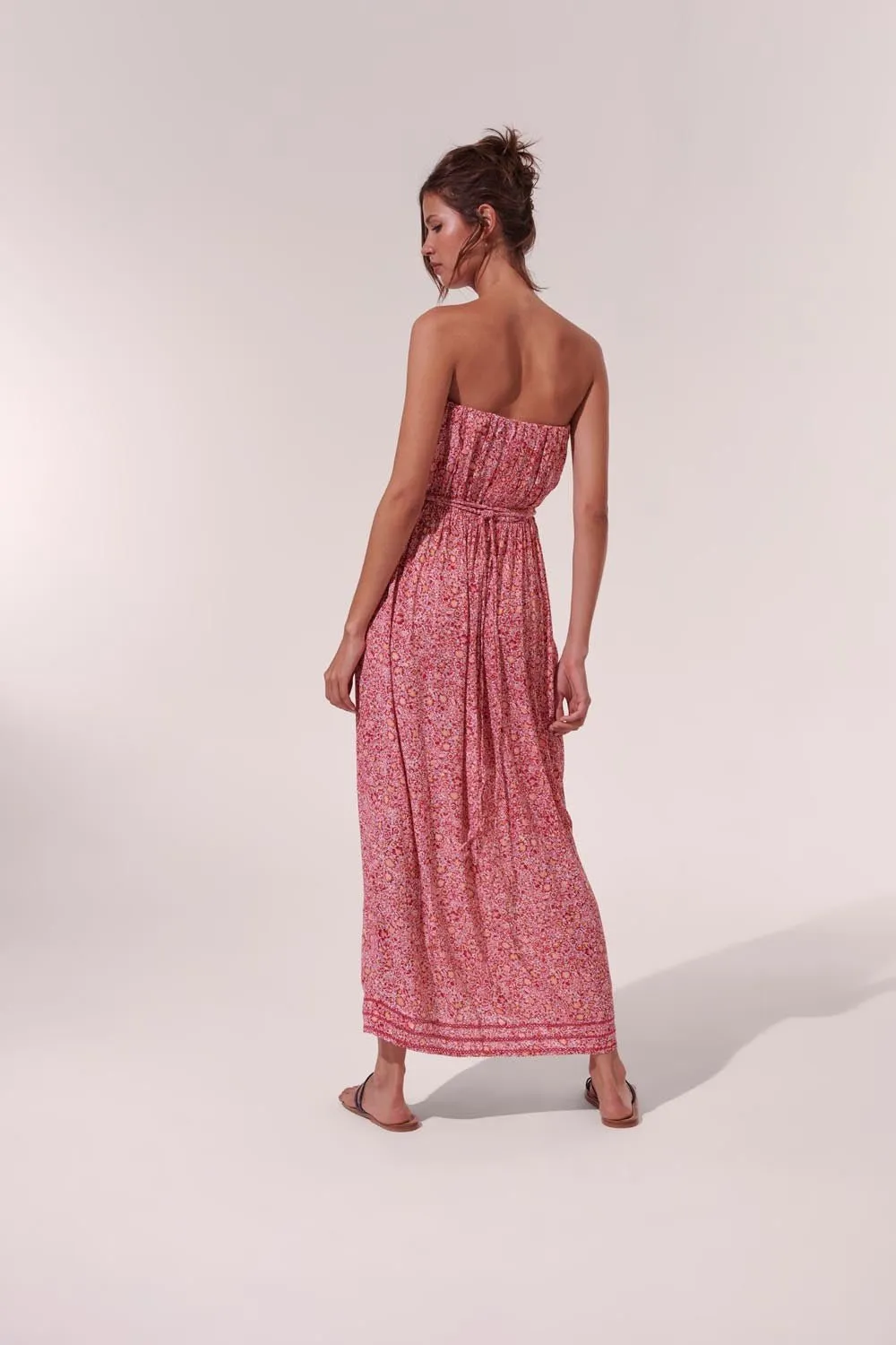 Long Dress Mara - Pink Mayflower sold by Poupette St Barth product image thumbnail 3