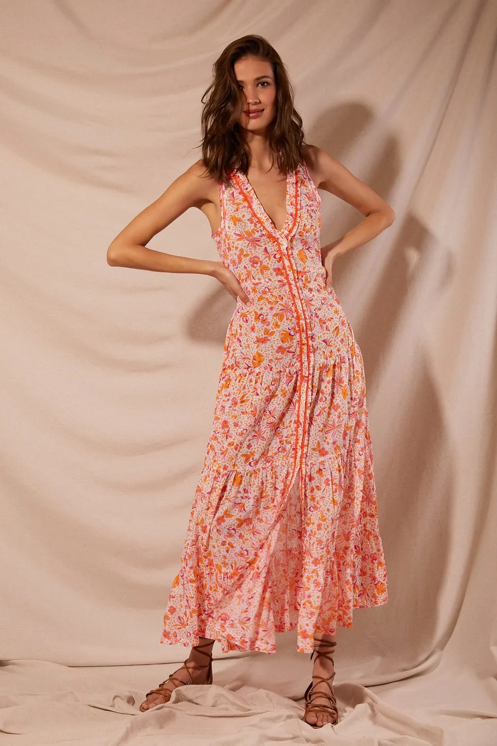 Long Dress Nana - Pink Monaco sold by Poupette St Barth product image thumbnail 2