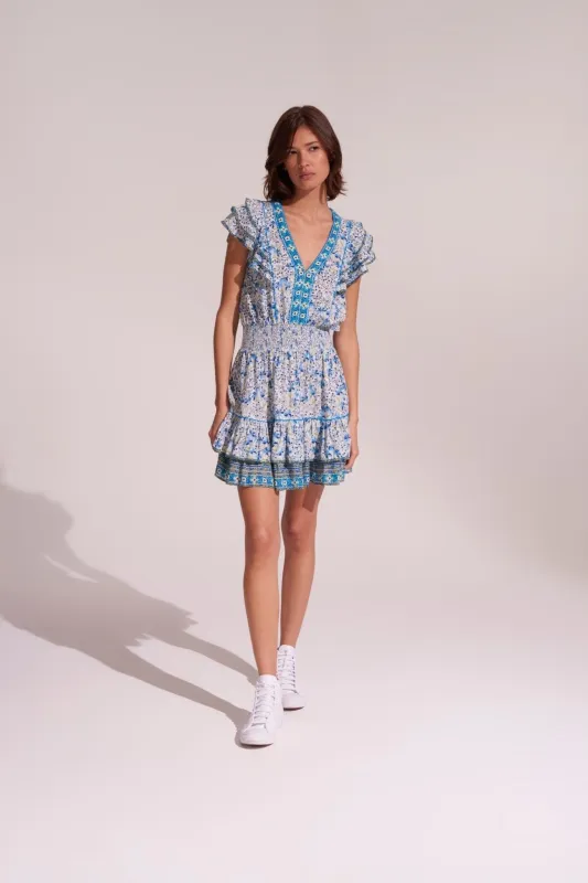 Mini Dress Camila - Blue Mini Jonquille sold by Poupette St Barth