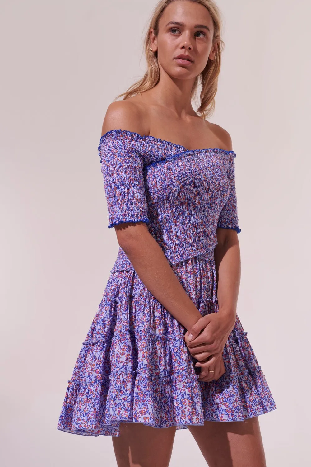 Mini Dress Soledad - Light Blue Paquerette sold by Poupette St Barth