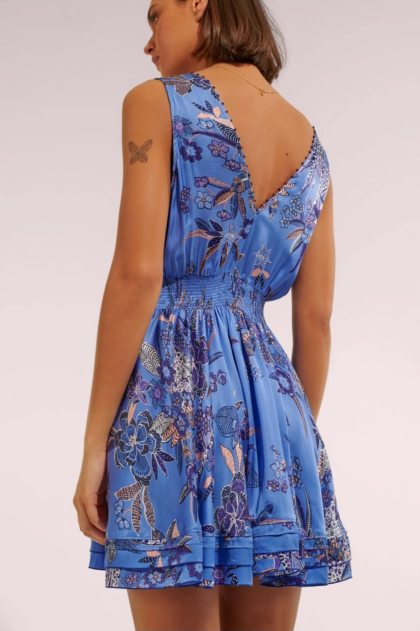 Mini Dress Bessie - Blue Leo Forest sold by Poupette St Barth product image thumbnail 2