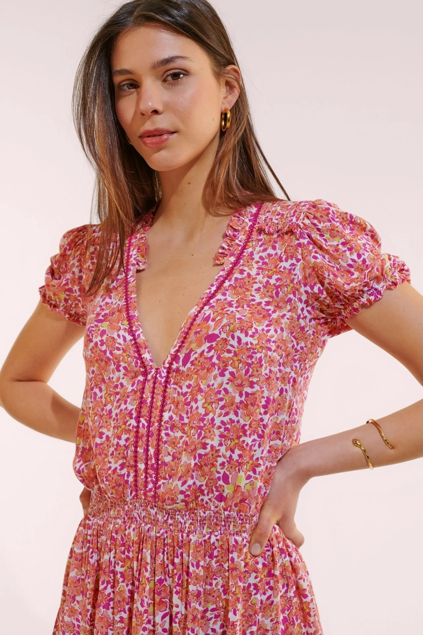 Mini Dress Bibi - Pink Net sold by Poupette St Barth