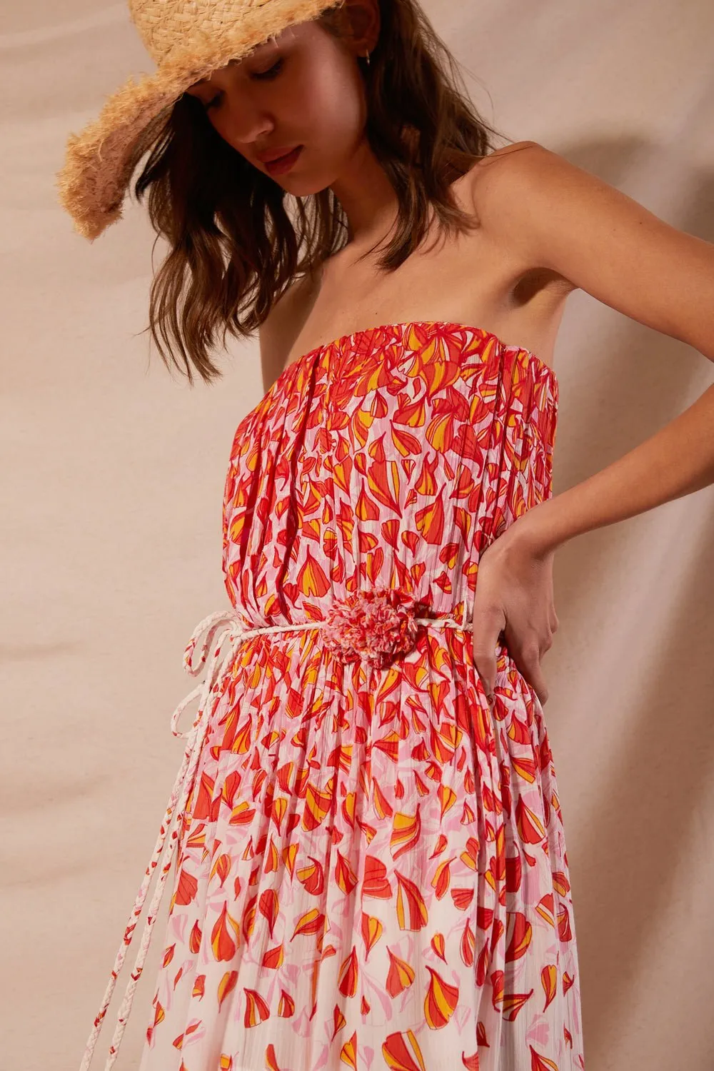 Long Dress Mara - Pink Petale sold by Poupette St Barth product image thumbnail 2