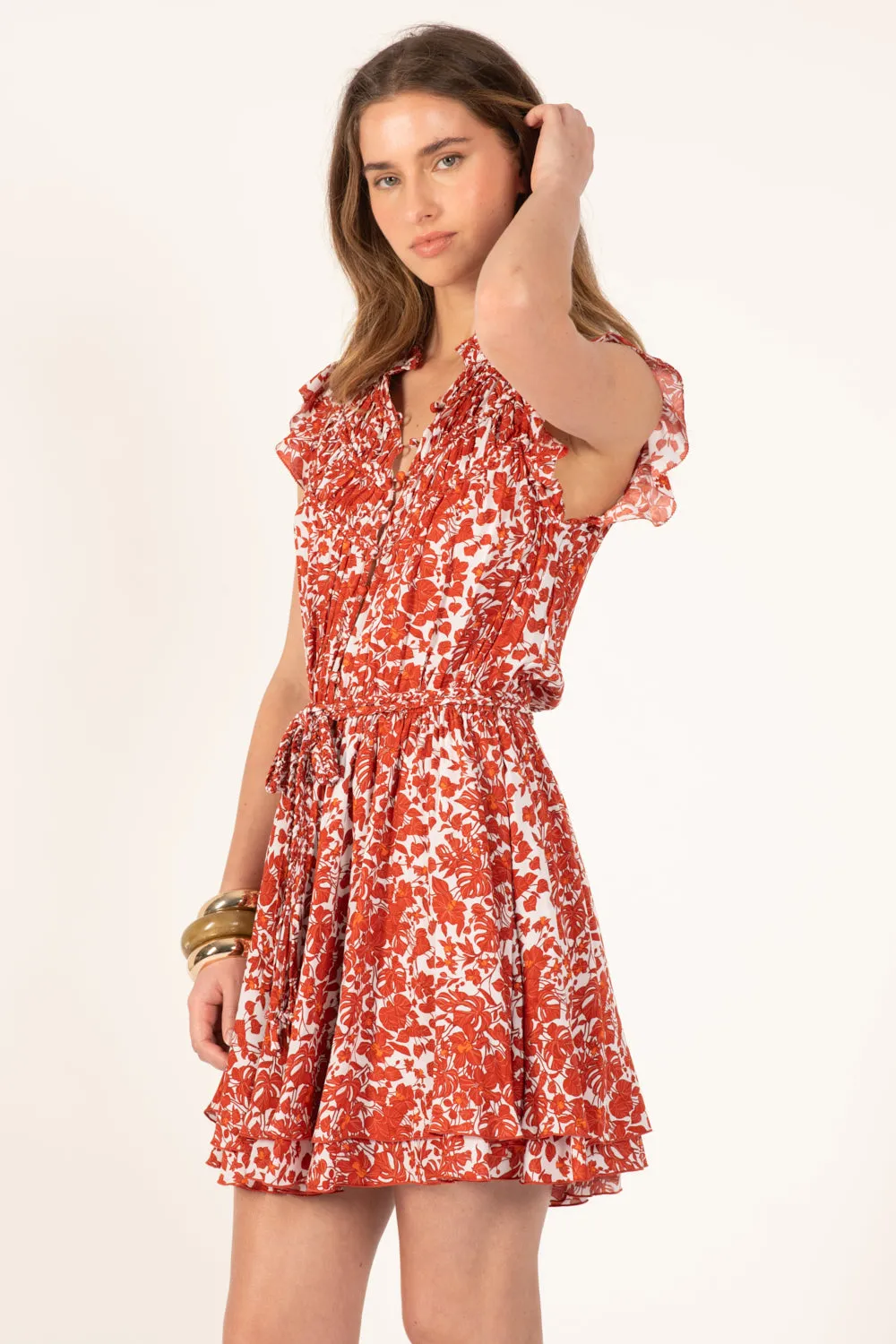 Mini Dress Callie - Paprika Aquaflora sold by Poupette St Barth product image thumbnail 2