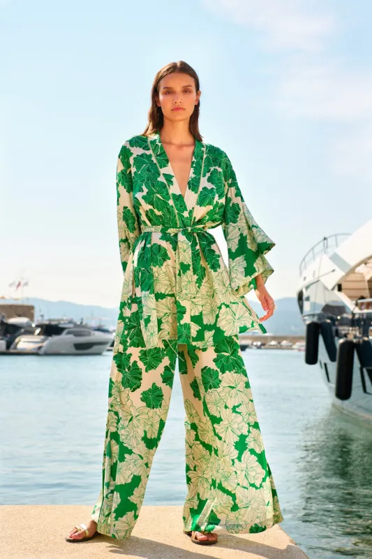 Pant Clea - Green Flower Bunch sold by Poupette St Barth