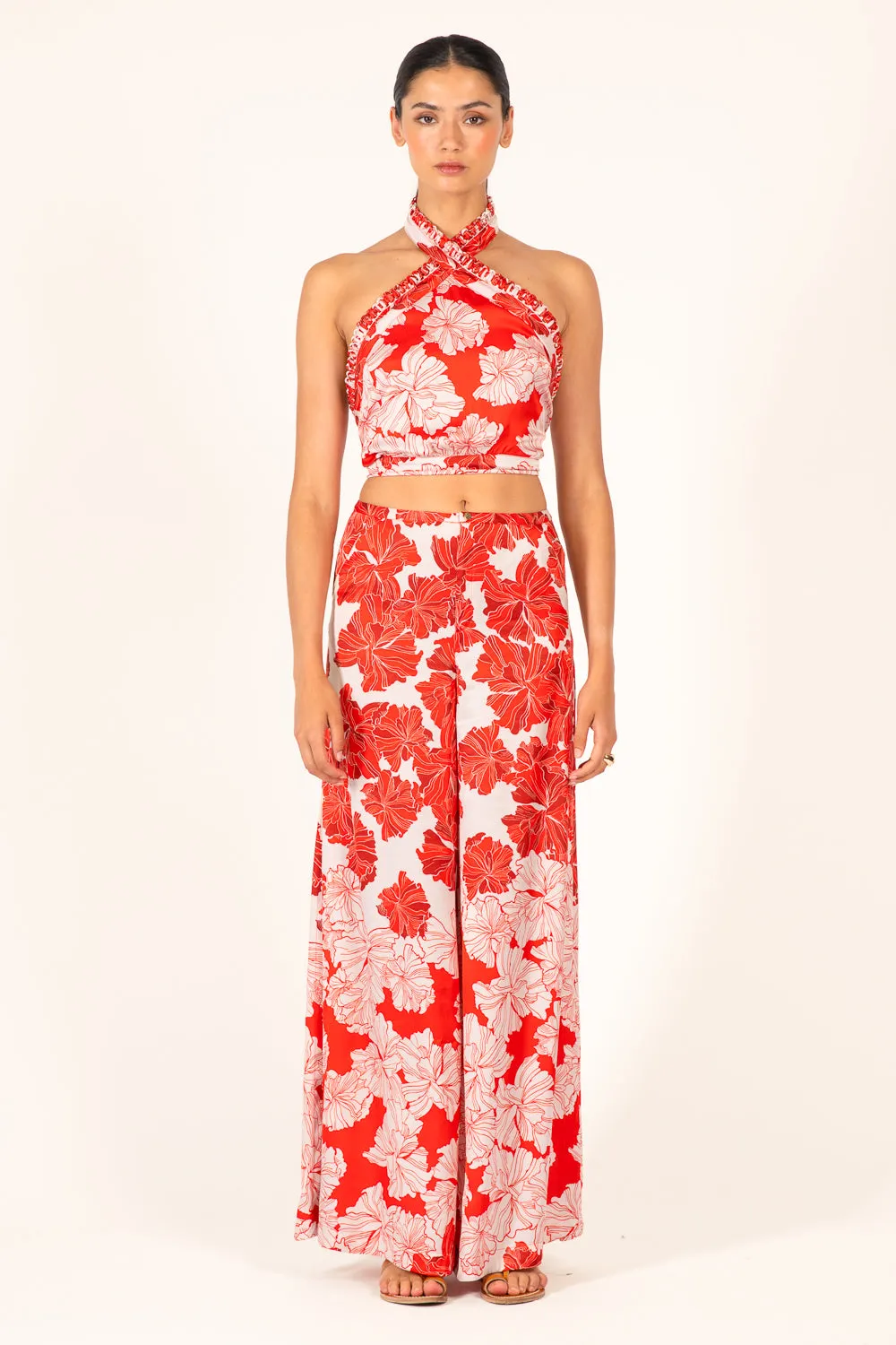 Pant Clea - Red Flower Bunch sold by Poupette St Barth product image thumbnail 2