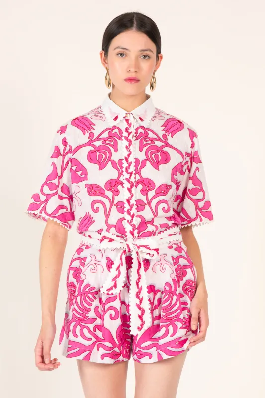 Short Chantal - White Pink Ritual sold by Poupette St Barth