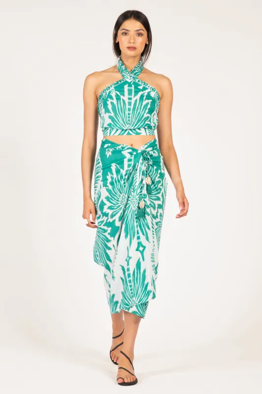 Long Skirt Uma - Mint Cartagena sold by Poupette St Barth