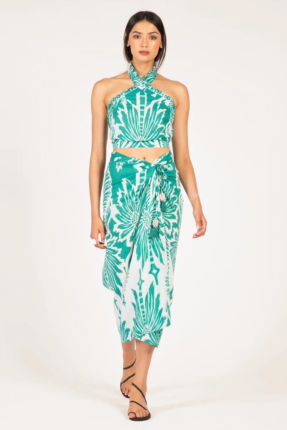 Long Skirt Uma - Mint Cartagena sold by Poupette St Barth