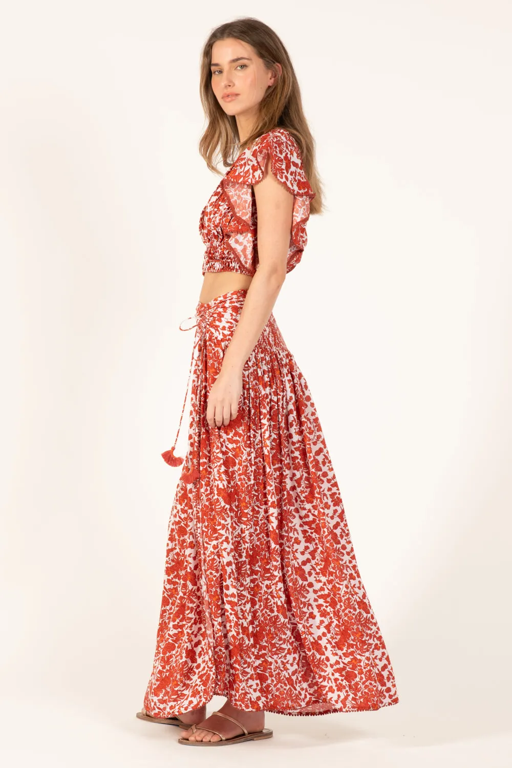 Long Skirt Carla - Paprika Aquaflora sold by Poupette St Barth product image thumbnail 3