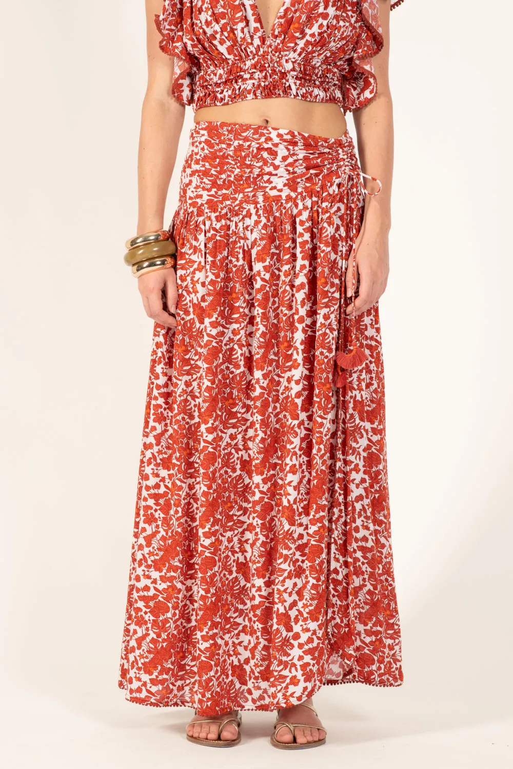 Long Skirt Carla - Paprika Aquaflora sold by Poupette St Barth product image thumbnail 4